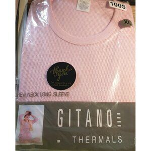 Gitano Women's Thermal Wear Top Crew Neck Long Sleeve Pastel Pink - XL  NWT